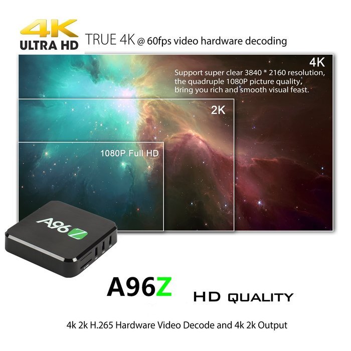 Jabond A96Z Set Top Android 6.0 Ott TV Box Fully Loaded KODI(XBMC) 17.0 Dual WIFI 2.4G/5G Amlogic S905X Quad Core... N3