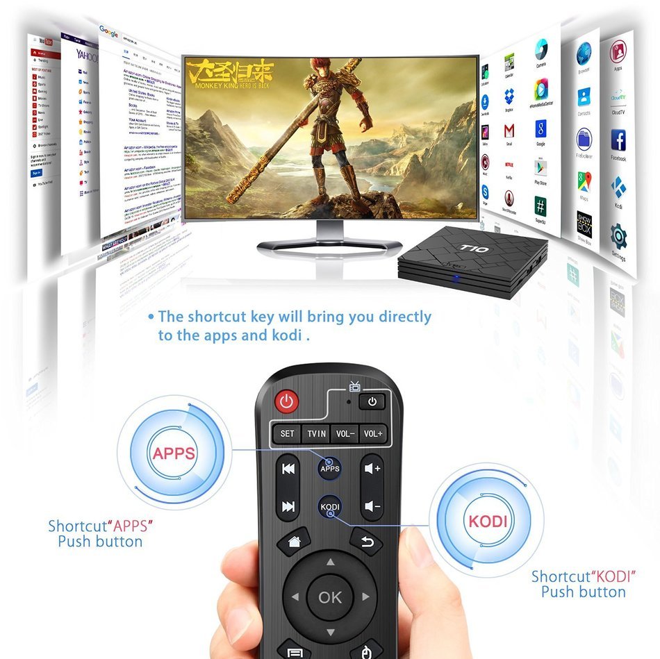 TICTID T10 Android TV Box 4K [2G DDR3/8GB Flash] Amlogic S905 Chipest Quad Core-Android 5.1 Lollipop OS with Kodi... N3