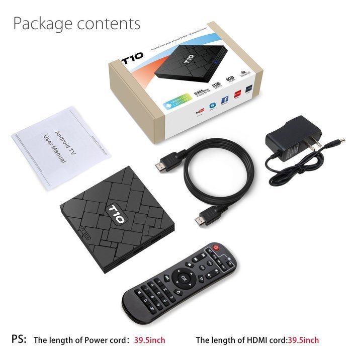 TICTID T10 Android TV Box 4K [2G DDR3/8GB Flash] Amlogic S905 Chipest Quad Core-Android 5.1 Lollipop OS with Kodi... N7