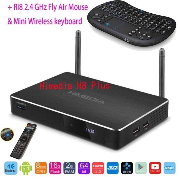 SUNKINFON Lastest HIMEDIA H8 PLUS 4K 3D BD-ISO UHD Smart Android TV Set-Top Box: Bluetooth 4.0 Octa Core 2GB/16GB... N4