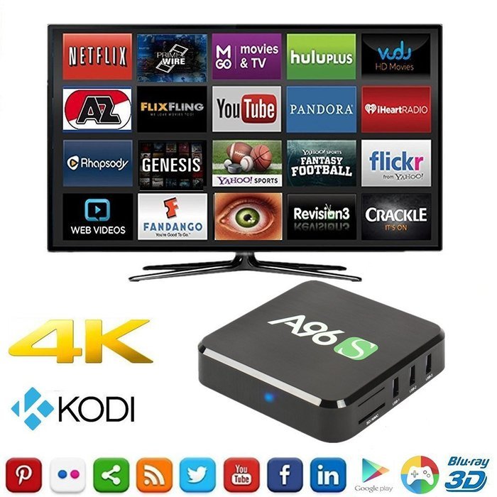 2017 Latest Model WIIKEE A96S Amlogic S905X Quad Core Android TV Box with KODI 17.0 Fully Loaded and Android 6.0... N4