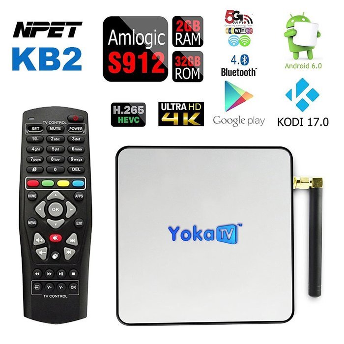 NPET KB2 S912 Android 6.0 Marshmallow TV Box Octa core 2GB 32GB Streaming Media Player Kodi 17.0 1000M Ethernet
