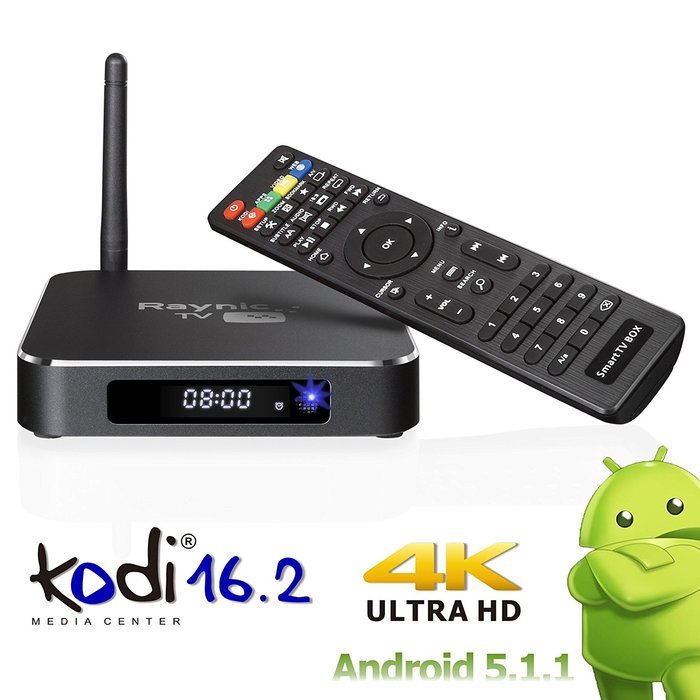 Raynic X Quad-Core Android 5.1.1 HDMI 4K TV BOX Full Loaded KODI 16.2 Watch Any TV Programs TV Streaming Media...