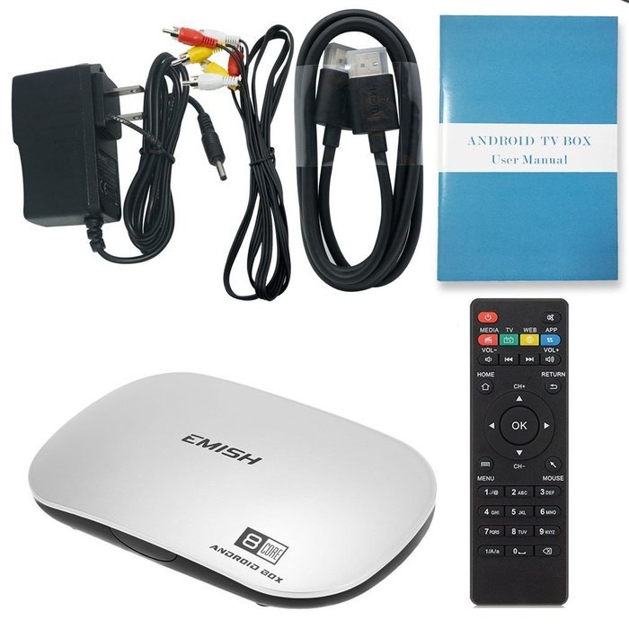 New EMISH 4K Octa Core RockChip 3368 64Bit 16G Flash DDRIII 2GB Android 5.1 Smart TV Box, Game Player with KODI... N6