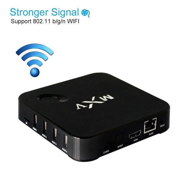 Globmall MXV Android TV Box Amlogic S805 Quad Core 1GB RAM 8GB ROM with WIFI Bluetooth 4.0 Streaming Media Player N5