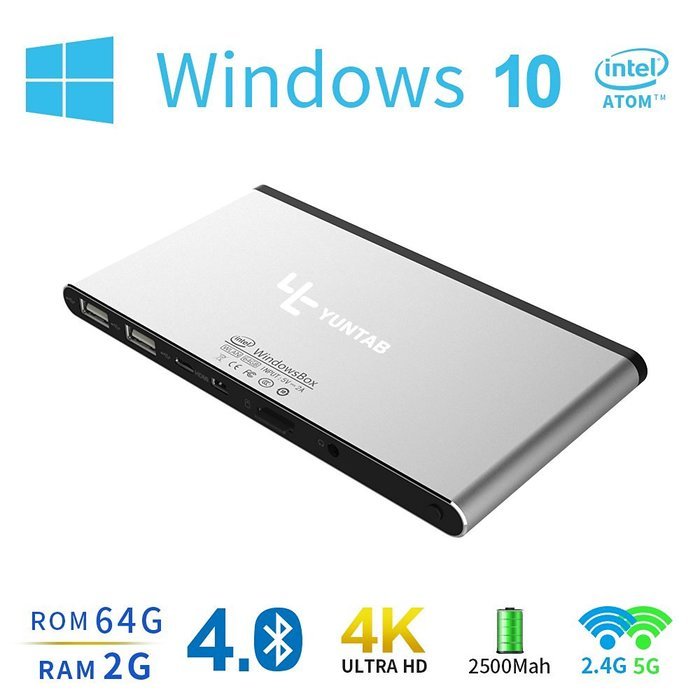 Yuntab GB01 Wintel Mini PC Box Atom Processor Z3735F Quad-core CPU with Windows 10 Ram 2GB EMMC 64GB Bluetooth...