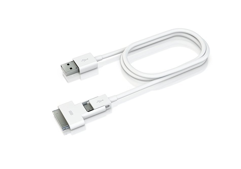 Innergie Magic Cable Duo - 2-in-1 USB Cable with Micro USB, Apple 30-pin iPod / iPhone Connectors - 2.6 feet /...