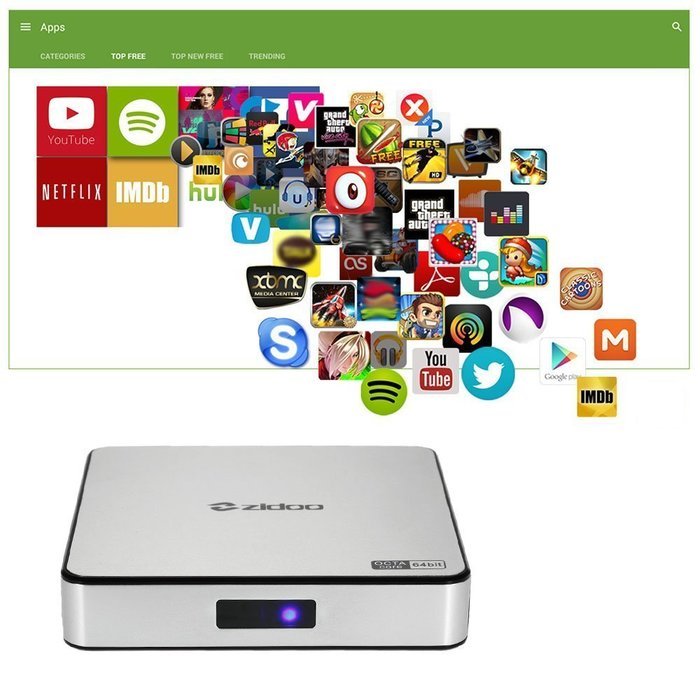 Zidoo X6 Pro Smart TV BOX Android 5.1 Lollipop Octa Core 2G/16G Dual Band Wifi HDMI 2.0 4K*2K H.265 UHD 1000Mbps... N4
