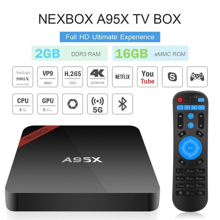 NEXBOX A95X Android 6.0 TV Streaming Media Player Box [2GB/16GB/4K/BT4 ...