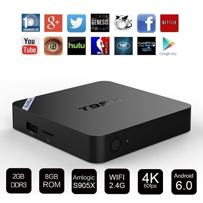 Kimdecent T95N Mini MXPlus Android Kodi OTT TV Box S905X Quad Core 1GB/8GB Android 6.0, Pre-installed Netflix,... N5