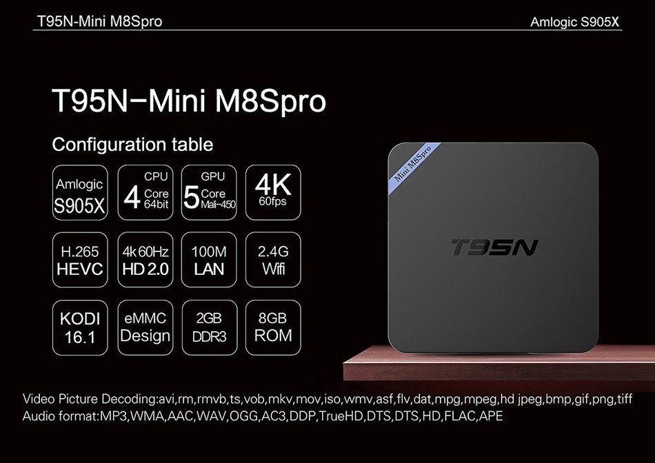 Kimdecent T95N Mini MXPlus Android Kodi OTT TV Box S905X Quad Core 1GB/8GB Android 6.0, Pre-installed Netflix,... N9
