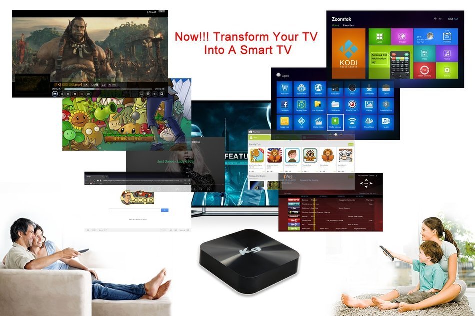 Android TV BOX Zoomtak K9 Amlogic S905 A53 64bit CPU Quad Core With Android 5.1 OS 1GB/8GB XBMC/Kodi 16.1 Streaming... N2