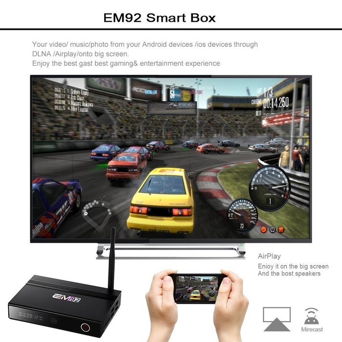 SUPVIN EM92 Android 6.0 Marshmallow 4K TV Box Amlogic S912 Chipset [2G DDR3/16G eMMC] Octo-core Kodi 16.1 Fully... N7
