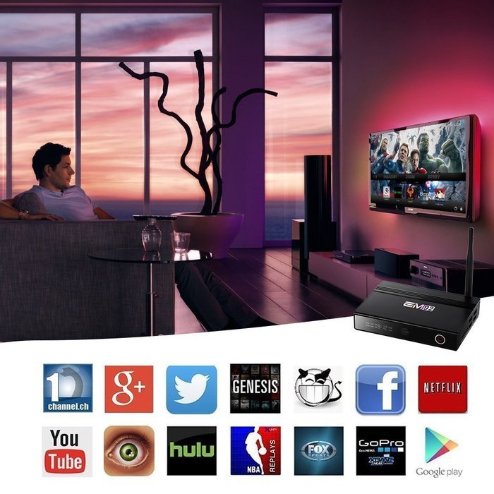 SUPVIN EM92 Android 6.0 Marshmallow 4K TV Box Amlogic S912 Chipset [2G DDR3/16G eMMC] Octo-core Kodi 16.1 Fully... N9