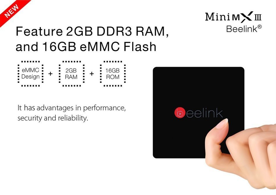Beelink MINI MXIII Android 6.0 TV Box,4K Amlogic S905X Quad Core H.265 VP9 Decoding Dual Band WiFi Bluetooth 4.0... N3