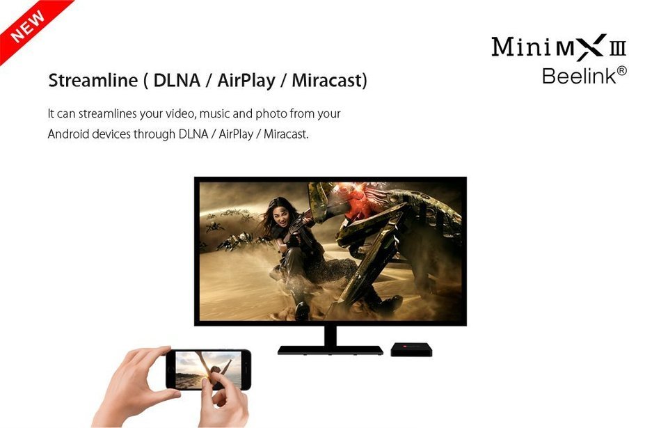 Beelink MINI MXIII Android 6.0 TV Box,4K Amlogic S905X Quad Core H.265 VP9 Decoding Dual Band WiFi Bluetooth 4.0... N6