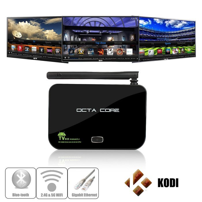 YuRen Z4 2G/16G Octa Core Android 5.1 TV Box,64Bit RockChip RK3368 Special KODI Full Loaded Streaming Media Player... N2