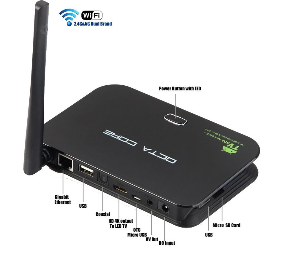 YuRen Z4 2G/16G Octa Core Android 5.1 TV Box,64Bit RockChip RK3368 Special KODI Full Loaded Streaming Media Player... N6