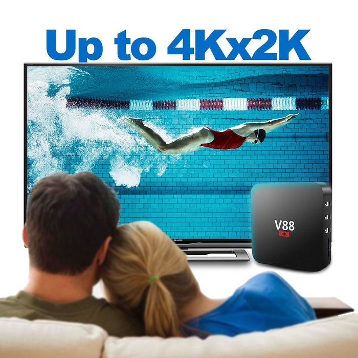 Pinwheel V88 TV Box with [Free i8 mini keyboard ]Android 5.1 Rockchip 3229 Quad-Core(1.5GHZ) Kodi 16.0 Internet... N3
