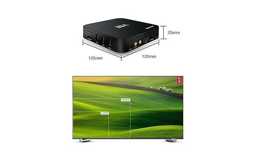 Pinwheel V88 TV Box with [Free i8 mini keyboard ]Android 5.1 Rockchip 3229 Quad-Core(1.5GHZ) Kodi 16.0 Internet... N5