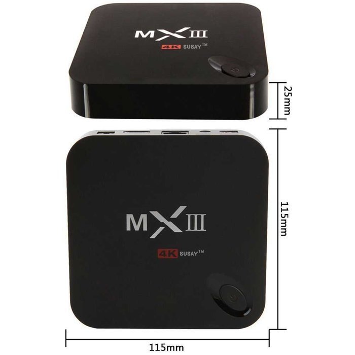 Susay&reg; MX3 Android 4.4 Quad Core 2G/8G fully loaded XBMC 4k TV Box - 3D-HD Blu-ray Streaming Media Player Dual... N3