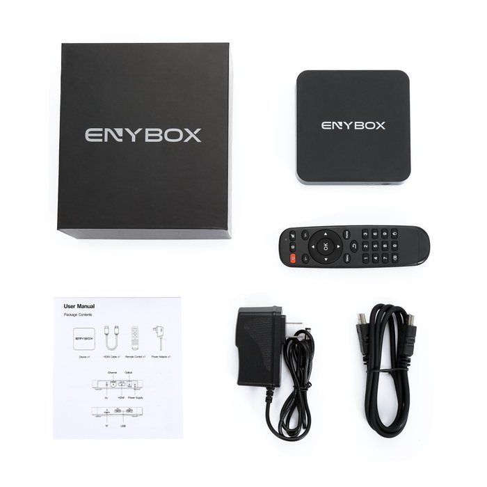 2GB/16GB ENYBOX X3 Android 6.0 Amlogic S905X Quad Core Android TV box KODI 16.1 Pre-installed Bluetooth 4.0 Streaming... N7