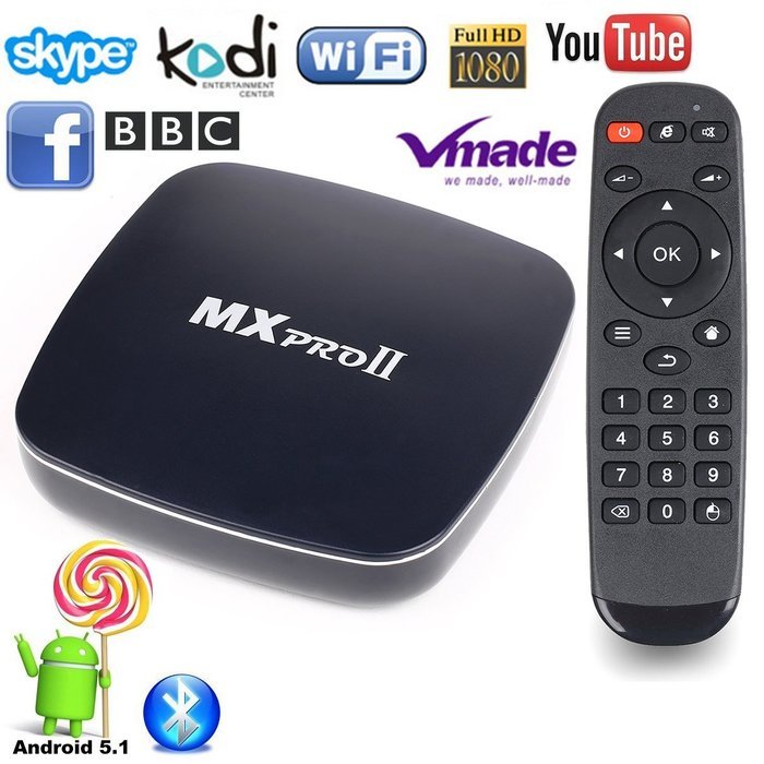 Wifi Bluetooth 3D Airplay Smart TV Box Vokul Amlogic S905 Quadc Core 2.4GHz 1080P HD Streaming Media Player Kodi...