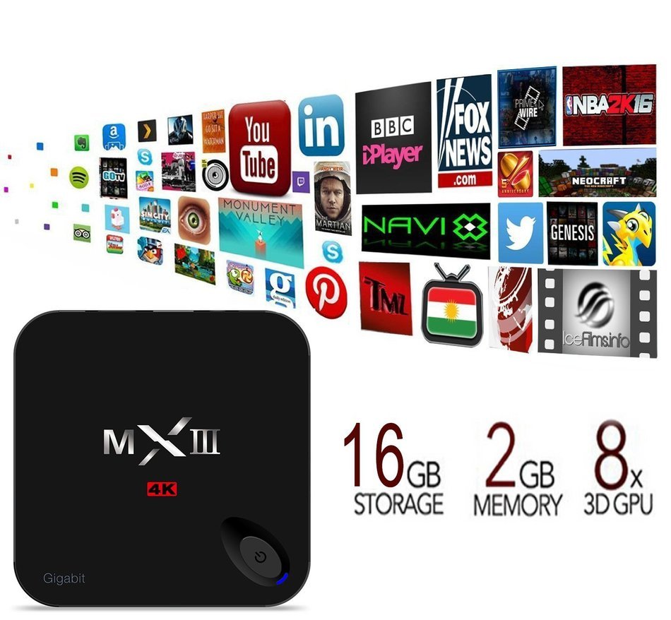 [Free Wireless Keyboard + Mouse] J-DEAL&reg; 1000M LAN MX3 MXIII-G Android 5.1 TV Box Newest CPU Amlogic S812 Fully... N2