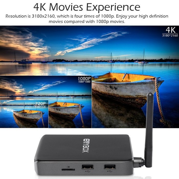 Docooler ENYBOX X1 Android 6.0 TV Box Amlogic S905X Quad Core 64bit 1GB / 8GB KODI16.0 XBMC UHD 4K2K60fps HDMI... N3
