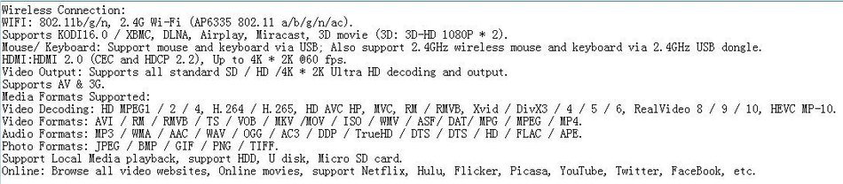 Docooler ENYBOX X1 Android 6.0 TV Box Amlogic S905X Quad Core 64bit 1GB / 8GB KODI16.0 XBMC UHD 4K2K60fps HDMI... N8