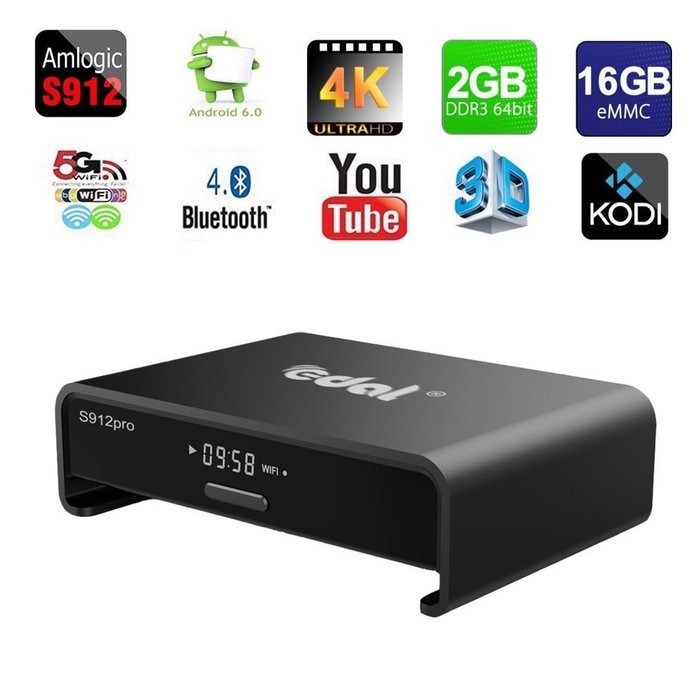 Balight 2017 The Newest Aluminum 4K Android 6.0 TV Box S912 Octa Core 2GB RAM 16GB Flash Dual Band Wifi 2.4GHz...
