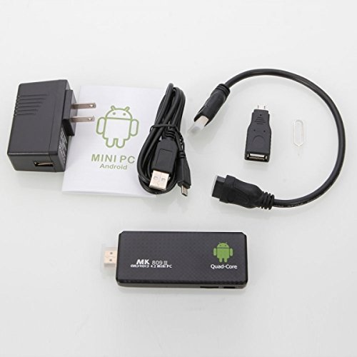 MK809III Android 4.2 Quad Core 8GB Mini PC TV Box Player Black (US Standard Charger) N4