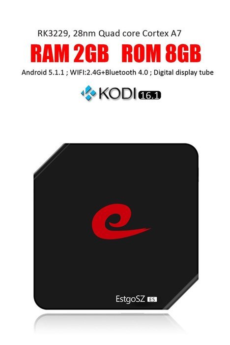 E5 TV Box RK3229 Quad Core A7 Android 5.1 RAM 2G Flash 8G Streaming Media Player with Free Mini I8s Keyboard,... N2