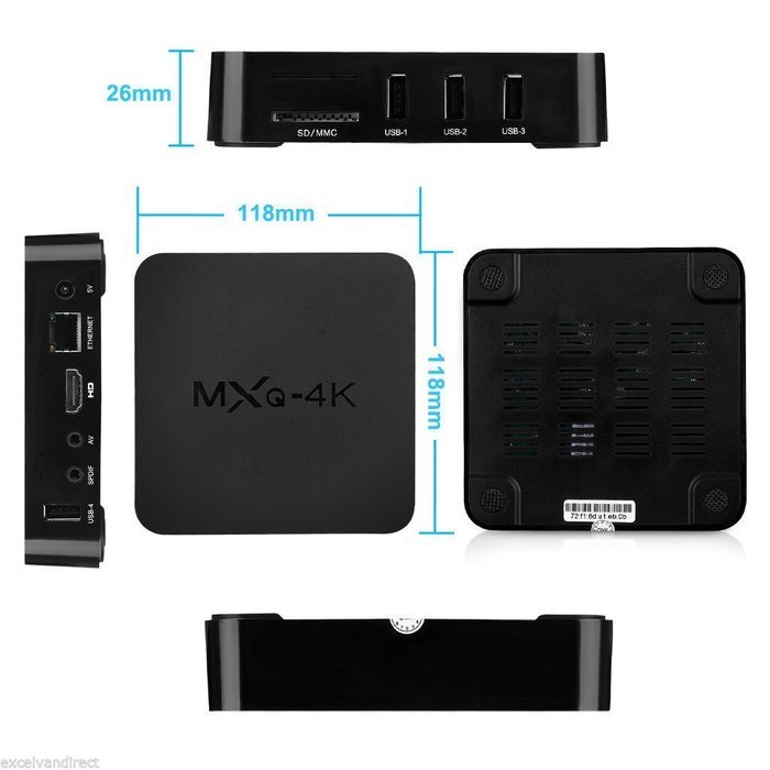 Legazone MXQ4K Quad-Core Rockchip 3229 Android 5.1 Smart tv box 4K HD 3D Media Player KODI Fully Loaded H.265... N2