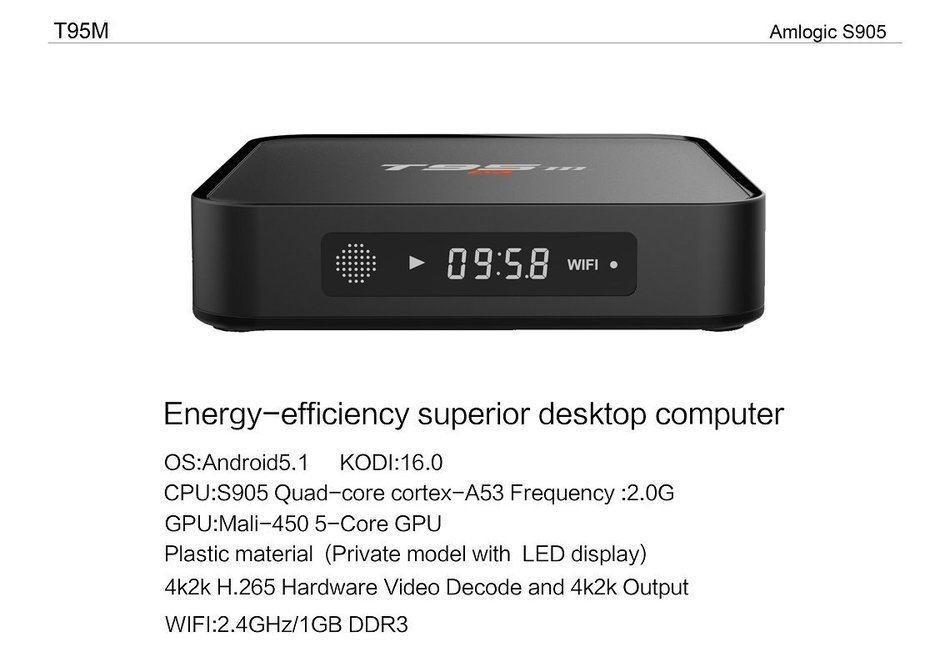 Qiufeng&reg; T95M Android TV Box Smart TV Box 1G/8G S905 Quad-core Mini PC KODI 16.0 Miracast 4K*2K H.265 3D 2.4G... N4