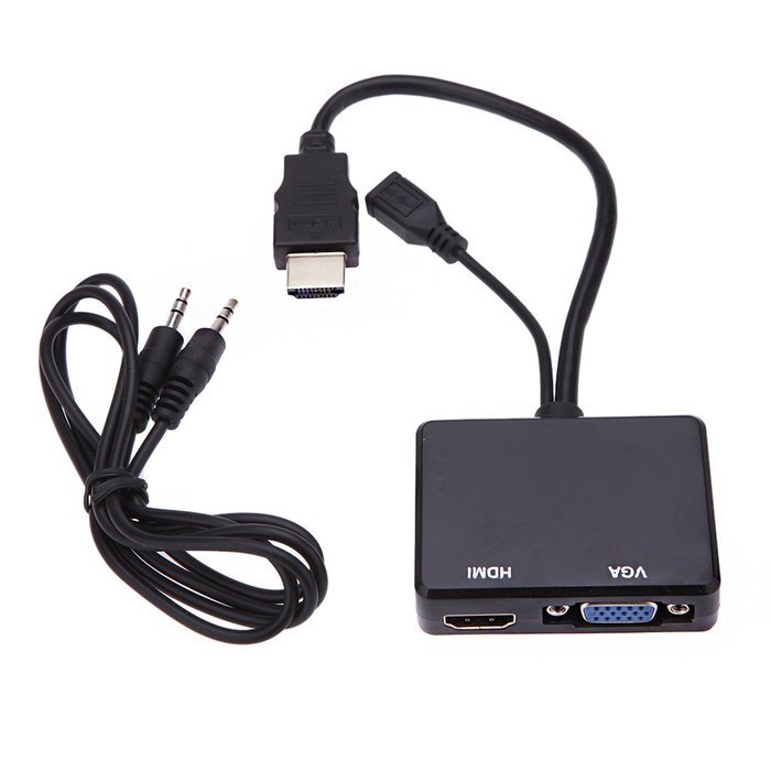 KKmoon New HDMI / MHL to HDMI & VGA Audio Splitter Converter Adapter with 3.5mm Audio Cable for Samsung Galaxy...