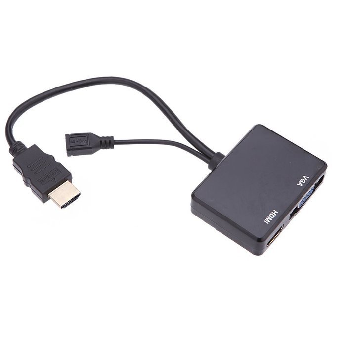 KKmoon New HDMI / MHL to HDMI & VGA Audio Splitter Converter Adapter with 3.5mm Audio Cable for Samsung Galaxy... N2