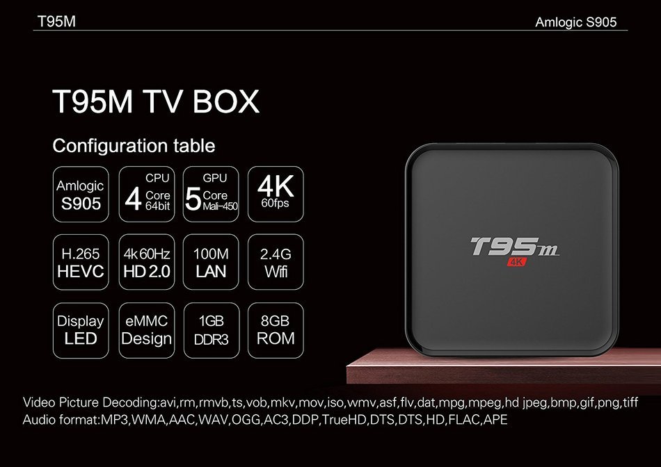 Easytone T95m 4K Android 5.1 Lollipop Amlogic S905 Smart TV Box Kodi Pre-installed Streaming Media Player Netflix... N6