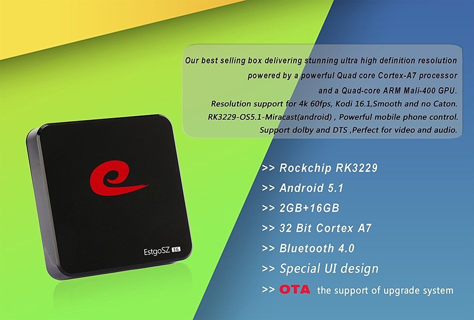 EstgoSZ Android TV Cable Box 2gb Ram 16gb Storage Kodi XBMC in Apps Fully Loaded Easy View TV Channels Free,Live... N5