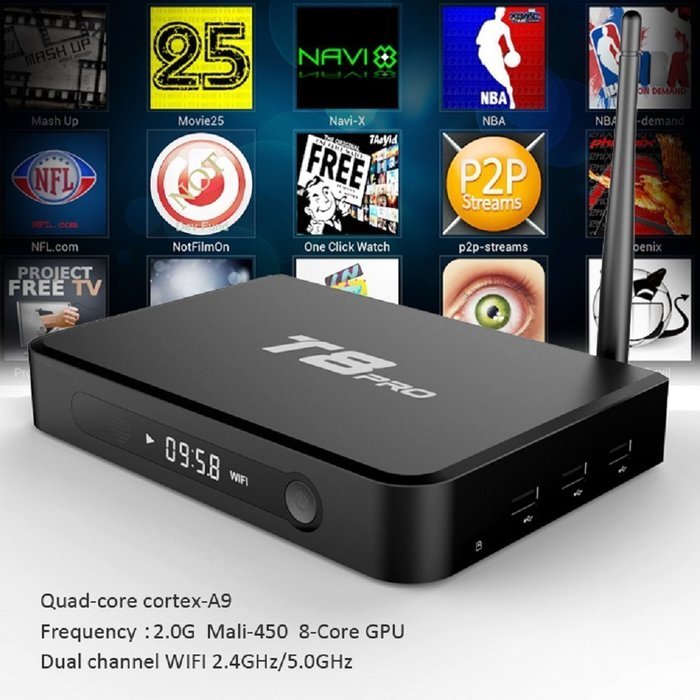 Quad Core Android TV Box Powerlead PL-T8 PRO 2G/8G KODI 14.2 Support Bluetooth Dual Channel WIFI H.265 4k2k Output... N7