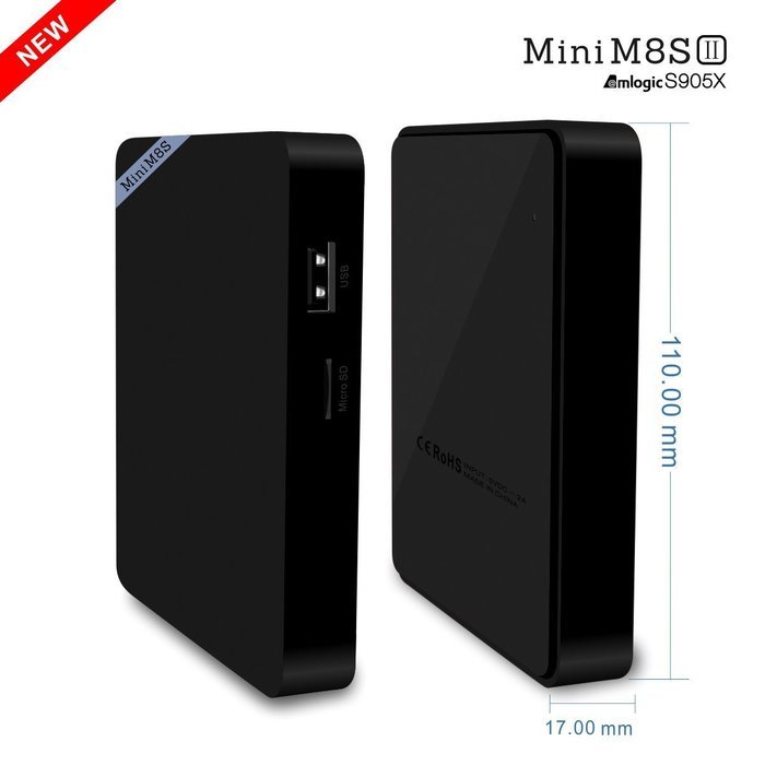 Plater M8SⅡ TV Box Android 6.0 Amlogic S905X Cortex-A53 Quad Core 2GB/8GB 4K HD 100Mbps LAN 2.4G WIFI Streaming... N6
