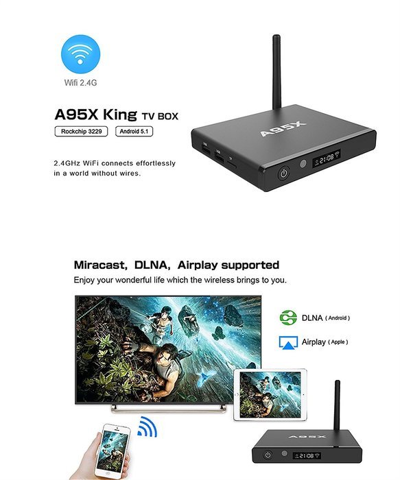 WISEWO T95M Smart TV Box Android 5.1 Amlogic S905X Quad Core KODI/XBMC Fully Loaded 4K2K Mini PC Streaming Media... N11