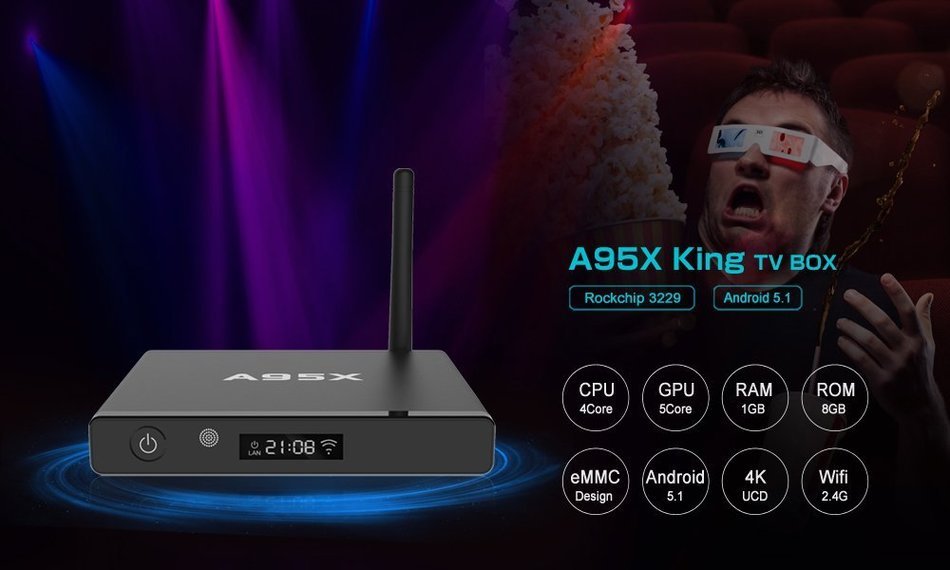 WISEWO T95M Smart TV Box Android 5.1 Amlogic S905X Quad Core KODI/XBMC Fully Loaded 4K2K Mini PC Streaming Media... N14