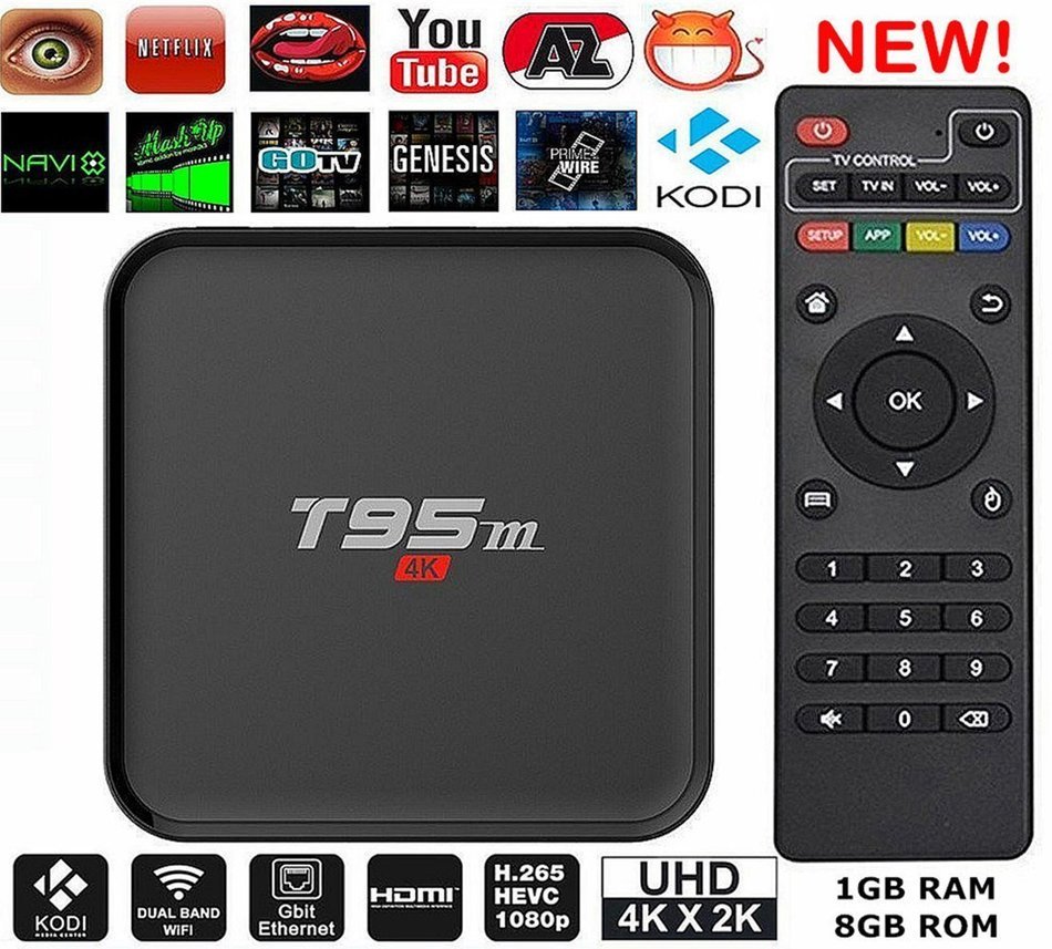 WISEWO T95M Smart TV Box Android 5.1 Amlogic S905X Quad Core KODI/XBMC Fully Loaded 4K2K Mini PC Streaming Media... N18