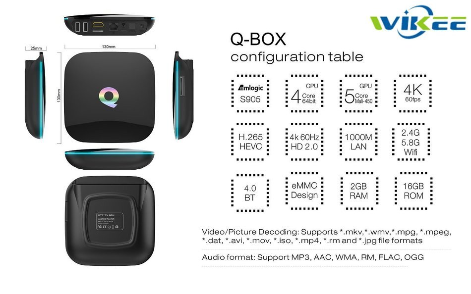 [2016 Latest TV Box] WIIKEE Q-Box Amlogic S905 Quad Core Android 5.1 Smart Set Top Android TV Box Wifi XBMC/KODI... N3