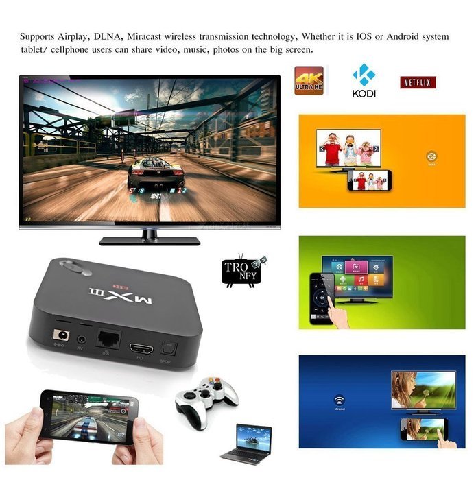 YIYU SUJIAO MXIII Android 4.4.2 4K TV Box Amlogic S802 CPU Quad Core Octa core ARM Mali-450 GPU XBMC 8GB ROM 2.4G... N2