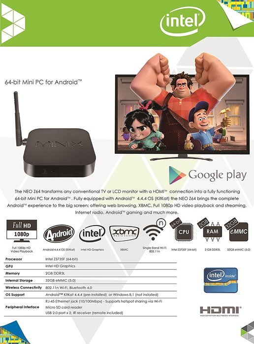 Minix NEO Z64-A Streaming Media Player (Black)