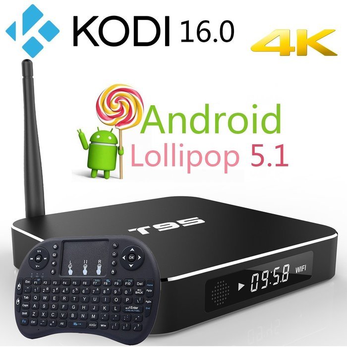 Rominetak [T95 2G/8G + Wireless Mini Touchpad Keyboard] Android 5.1 Lollipop TV Box Quad Core 4K UHD 3D Kodi 16.0...
