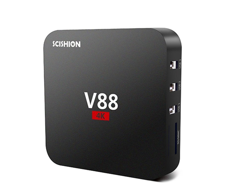Smart TV Box V88 4K Android 5.1 Holysun Rockchip 3229 1G/8G 4 USB 4K 2K WiFi Full Loaded Quad Core 1.5GHZ KODI...