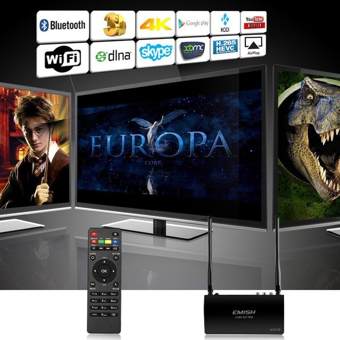 EMISH X800 Android 5.1.1 TV Box 3368 Octa-Core 64 Bits 1G / 8G UHD 4K * 2K Mini PC Kodi / XBMC / Miracast / AirPlay... N3